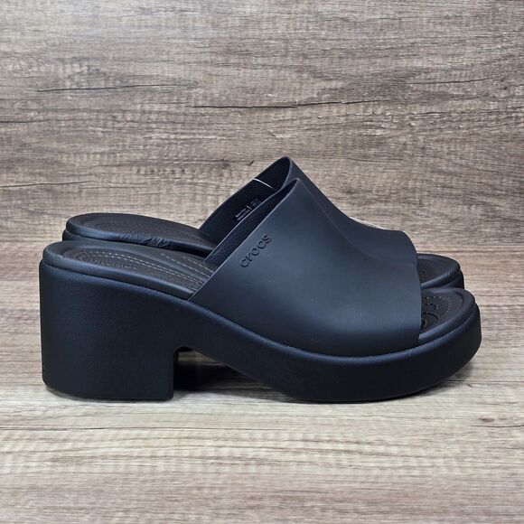 Crocs Shoes - Crocs Brooklyn Slide Heel Women's Size 10 Black Platform Shoes NEW